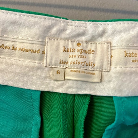 Kate Spade Margaux Cropped Pants, Lucky Green Size 6 - Picture 6 of 12
